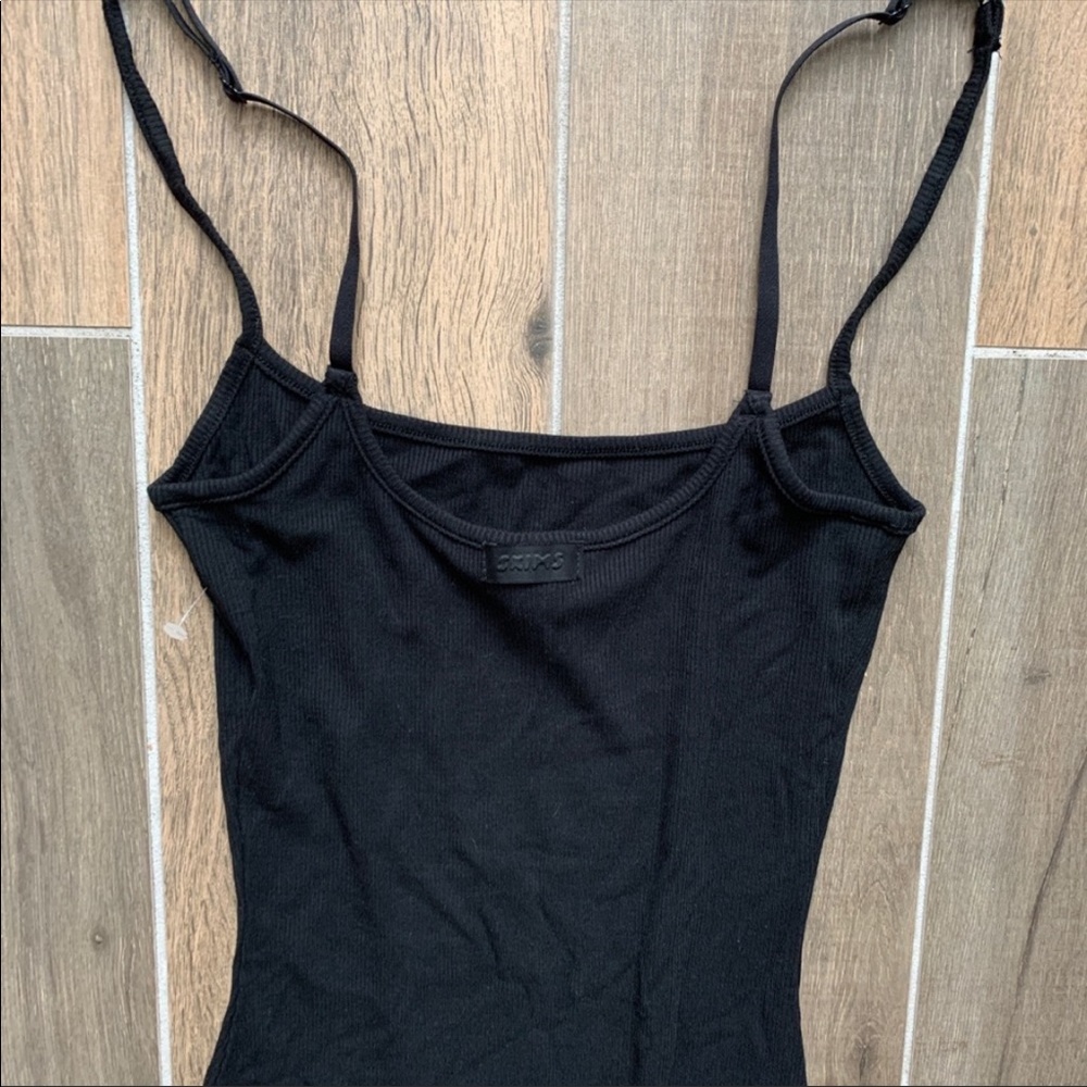 NEW SKIMS Ribbed Long Slipdress Black Large - Picture 4 of 5